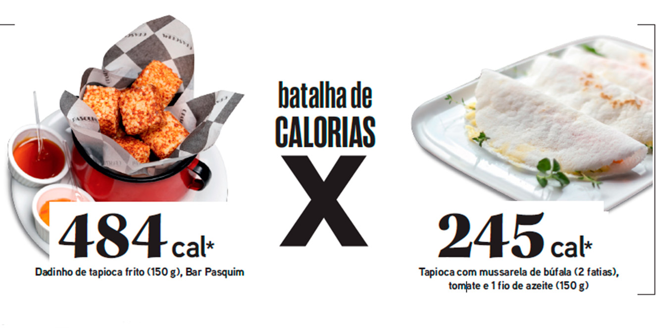 Batalha de calorias: dadinho de tapioca x tapioca recheada | BOA FORMA