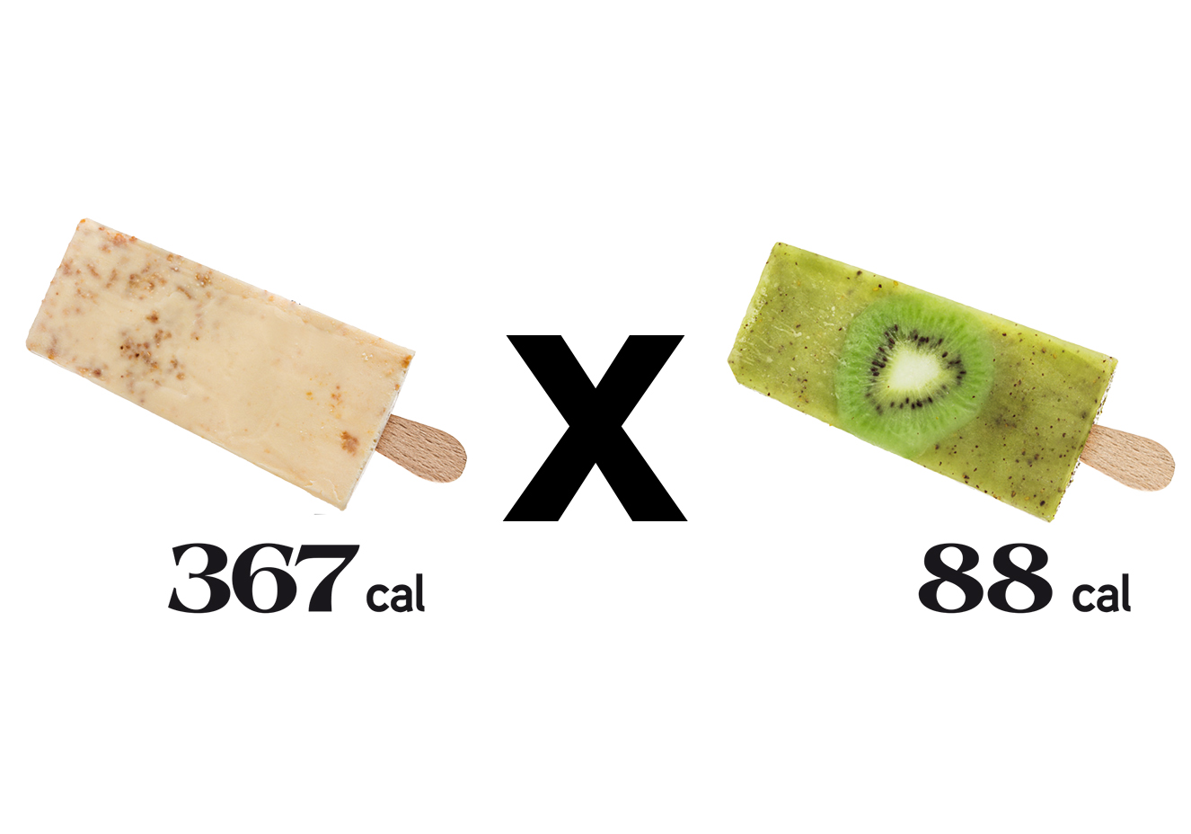 Batalha das calorias: paleta de pa&ccedil;oca x paleta de kiwi