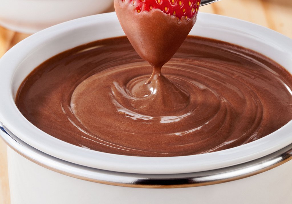 Fondue de chocolate proteico