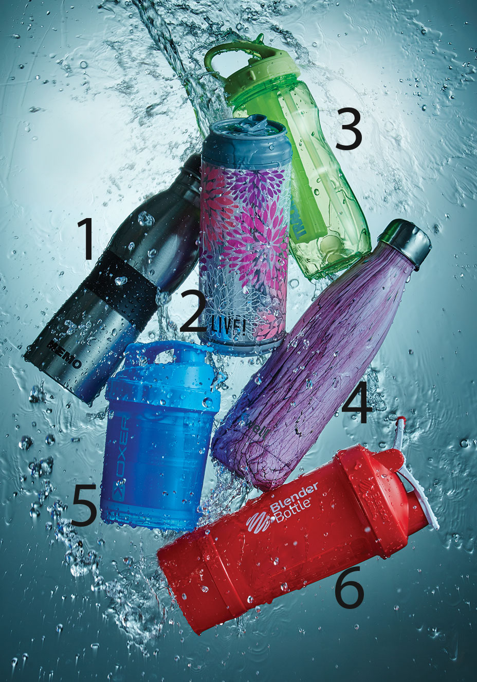 6 garrafinhas de &aacute;gua modernas e funcionais