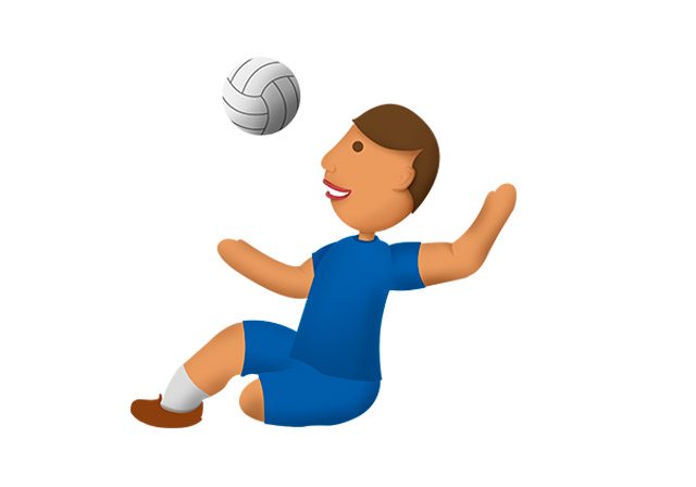 Emojis de paratleta jogando vôlei