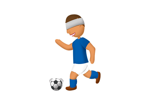 Emojis de paratleta jogando futebol