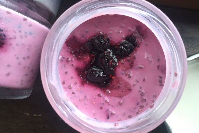 iogurte-amora-proteinas-fibras1 13 receitas proteicas para o café da manhã que não incluem ovo