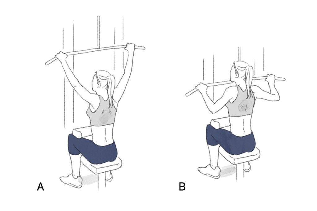 exercicio-puxada-aberta-polia 8 exercícios para deixar o bumbum durinho e evitar dor nas costas