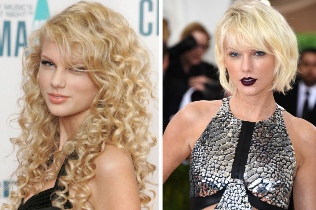 Antes e depois do cabelo de Taylor Swift