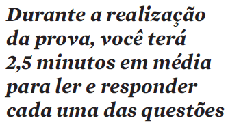 minutos por questão