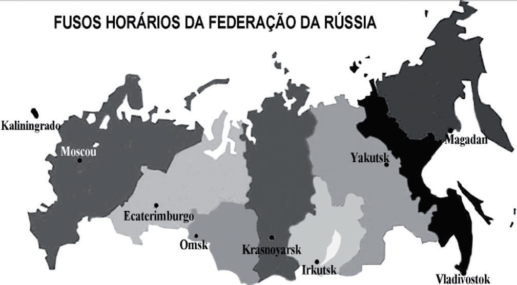 FEDERAÇÃO DA RÚSSIA - FUSOS HORÁRIOS