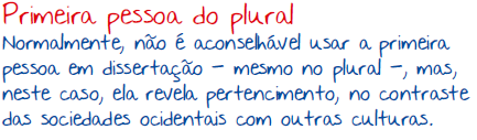 primeira pessoa do plural