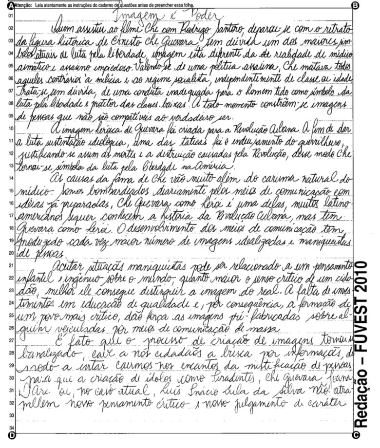 Melhores reda&ccedil;&otilde;es da Fuvest 2010: 'Imagem &eacute; poder'
