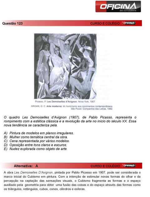 Enem 2012: corre&ccedil;&atilde;o da quest&atilde;o 123