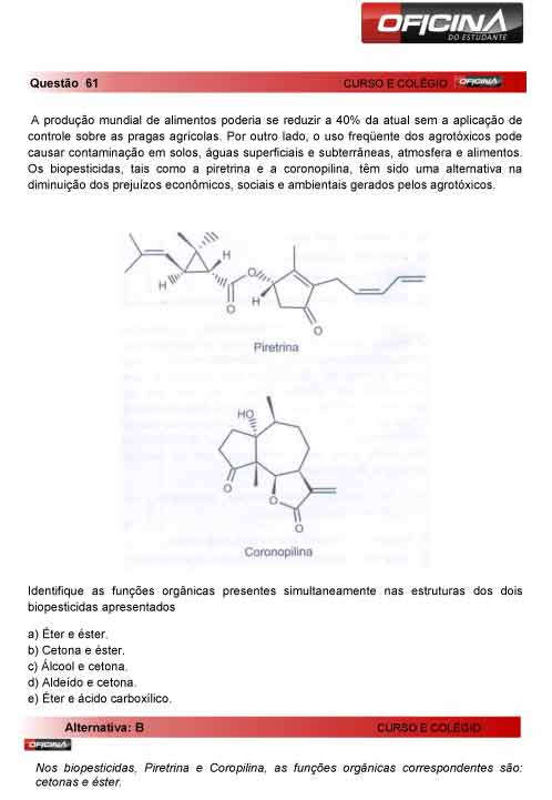 Enem 2012: corre&ccedil;&atilde;o da quest&atilde;o 61