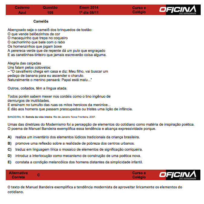 Enem 2014: correção da questão 108