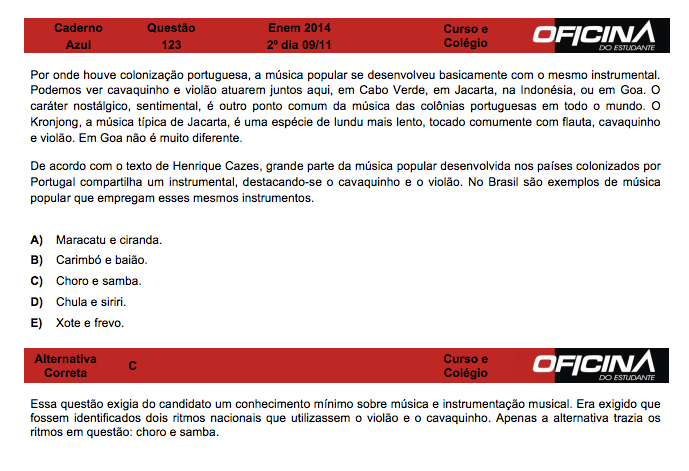 Enem 2014: correção da questão 123