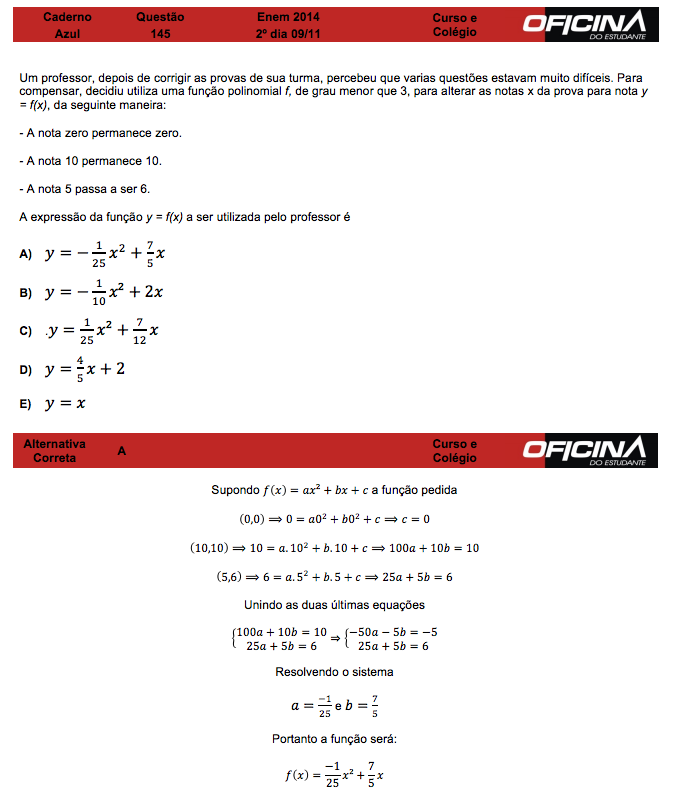 Enem 2014: correção da questão 145