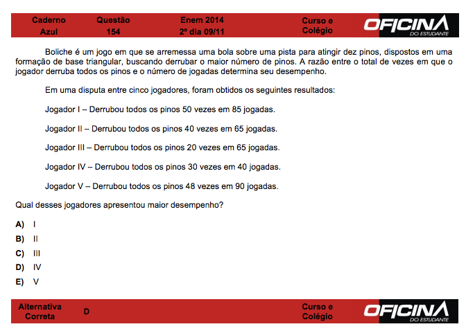 Enem 2014: correção da questão 154