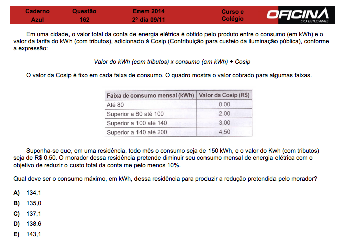 Enem 2014: correção da questão 162