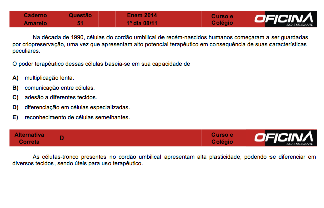 Enem 2014: correção da questão 51