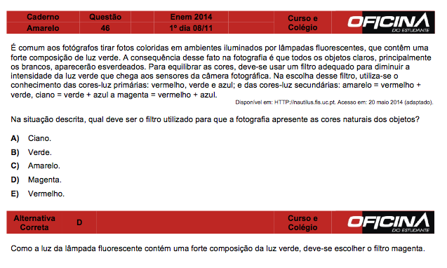 Enem 2014: correção da questão 46