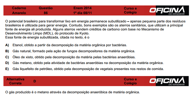 Enem 2014: correção da questão 86