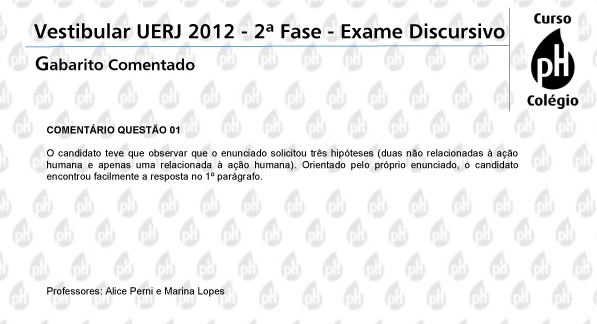 Uerj 2012 &ndash; Espanhol (quest&atilde;o 1)