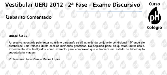 Uerj 2012 &ndash; Espanhol (quest&atilde;o 5)