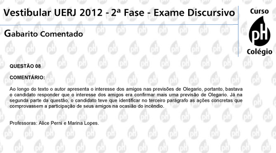 Uerj 2012 &ndash; Espanhol (quest&atilde;o 8)