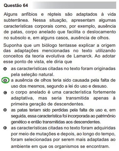 Questões ENEM 2010 sobre Biologia