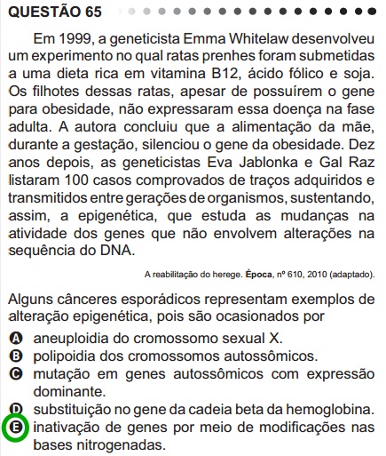 Biologia ENEM Questoes por assunto - GOSTARIA DE BAIXAR TODAS AS LISTAS DO  PROJETO MEDICINA DE UMA - Studocu