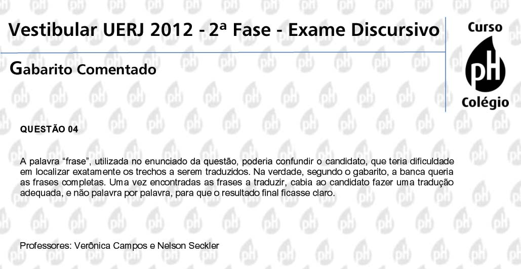 Uerj 2012 &ndash; Ingl&ecirc;s (quest&atilde;o 4)