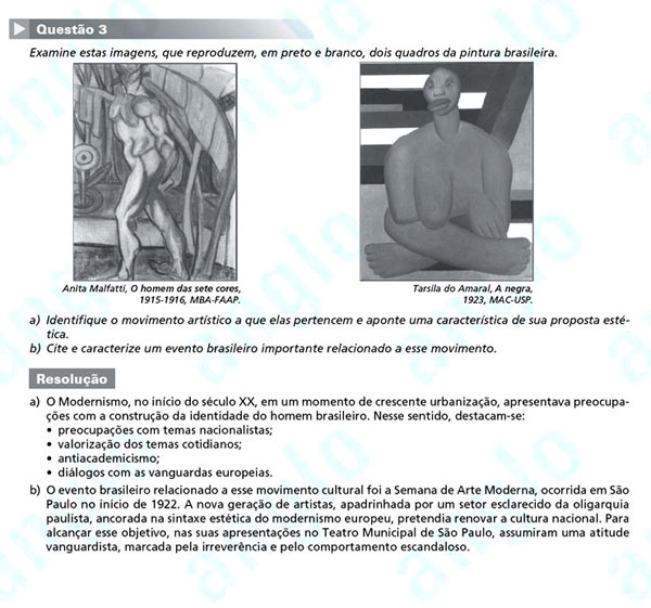 Fuvest 2012: Quest&atilde;o 3 (segunda fase) &ndash; conhecimentos gerais