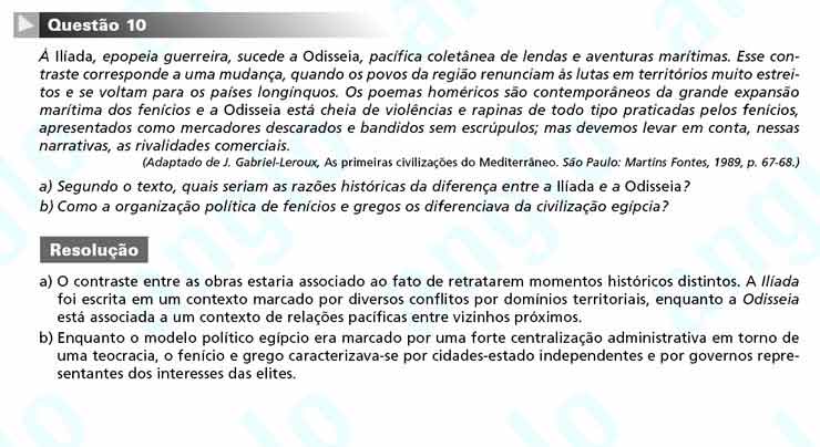 Unicamp 2011 – segunda fase: Questão 10 – Ciências Humanas