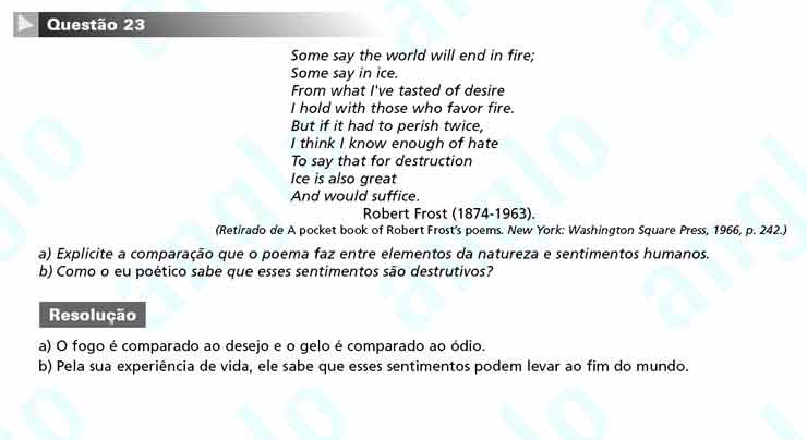 Unicamp 2011 – segunda fase: Questão 23 – Inglês