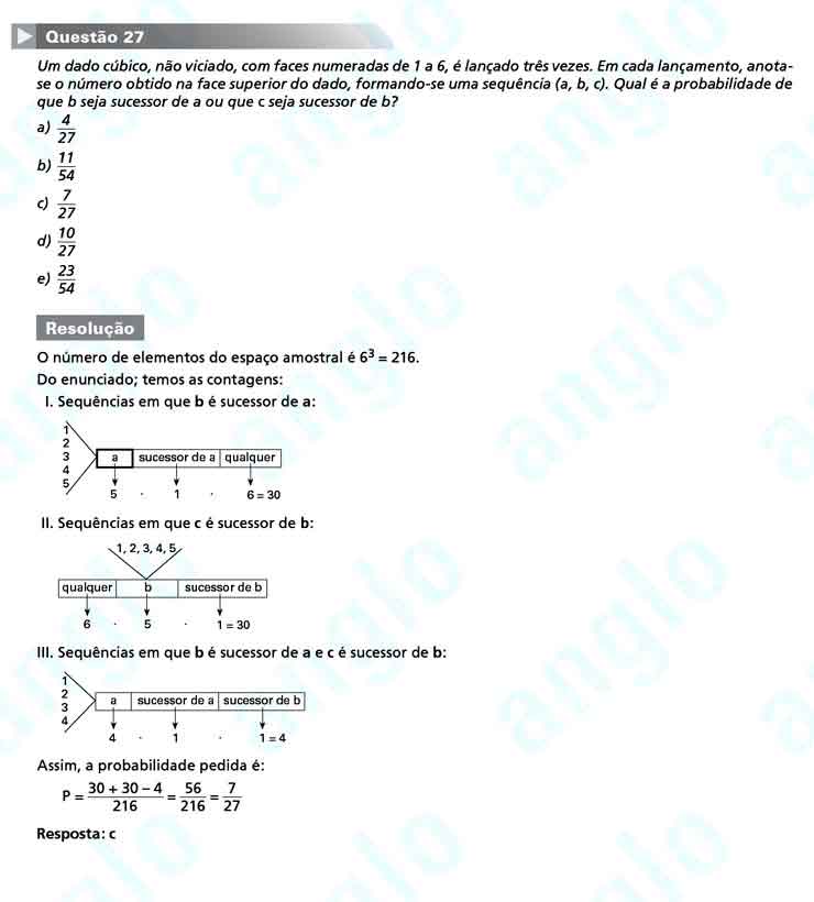 FUVEST 2011 &ndash; Primeira Fase &ndash; Quest&atilde;o 27