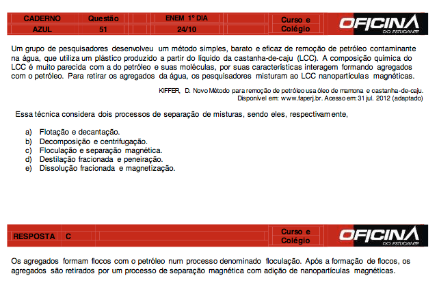 Enem 2015: correção da questão 51