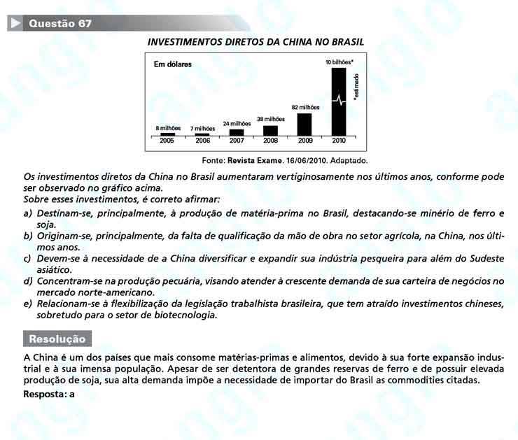 Fuvest 2011 Os Investimentos Diretos Da China No Brasil
