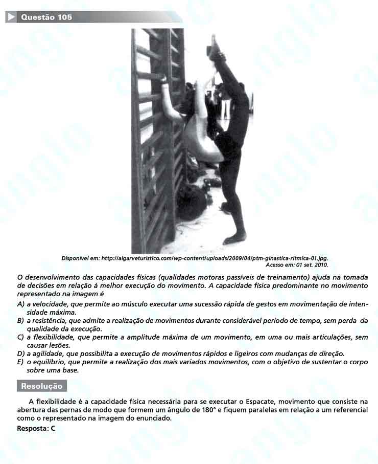 Enem 2010: Quest&atilde;o 105  &ndash; Linguagens e C&oacute;digos (prova amarela)