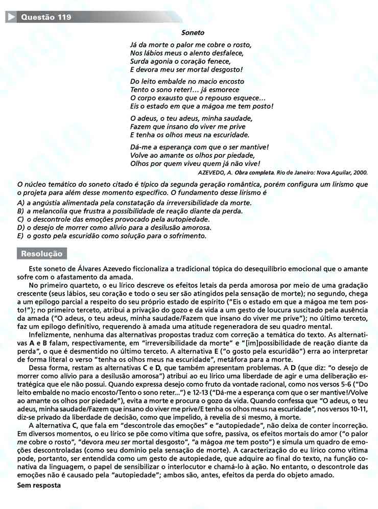 Enem 2010: Quest&atilde;o 119 &ndash; Linguagens e C&oacute;digos (prova amarela)