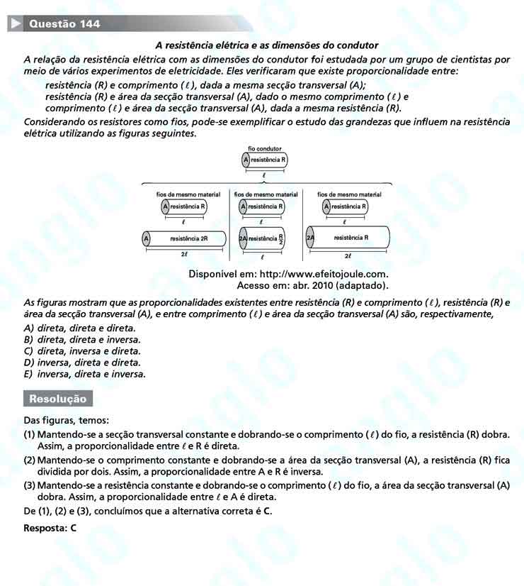 Enem 2010: Quest&atilde;o 144 &ndash; Matem&aacute;tica (prova amarela)