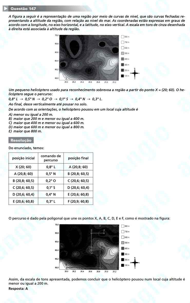 Enem 2010: Quest&atilde;o 147 &ndash; Matem&aacute;tica (prova amarela)