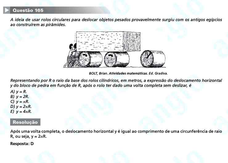 Enem 2010: Quest&atilde;o 165 &ndash; Matem&aacute;tica (prova amarela)