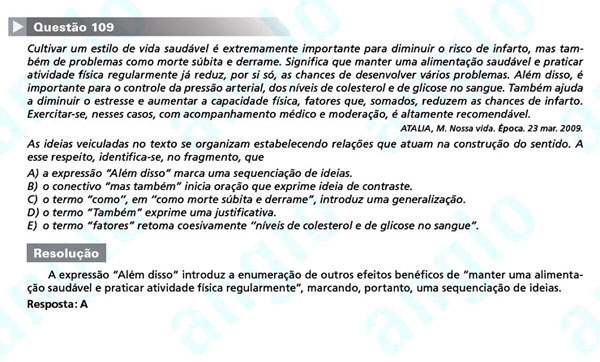 Enem 2011: Quest&atilde;o 109 &ndash; Linguagens e C&oacute;digos (prova amarela)