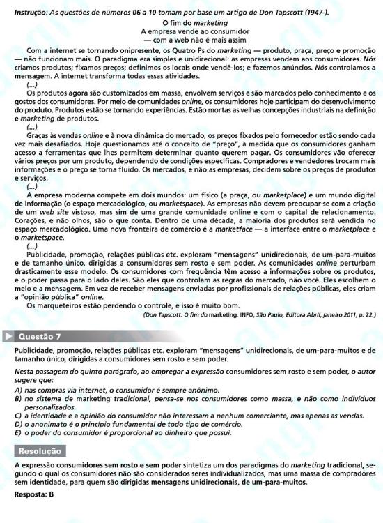 Unesp 2012: Quest&atilde;o 7 &ndash; Primeira fase