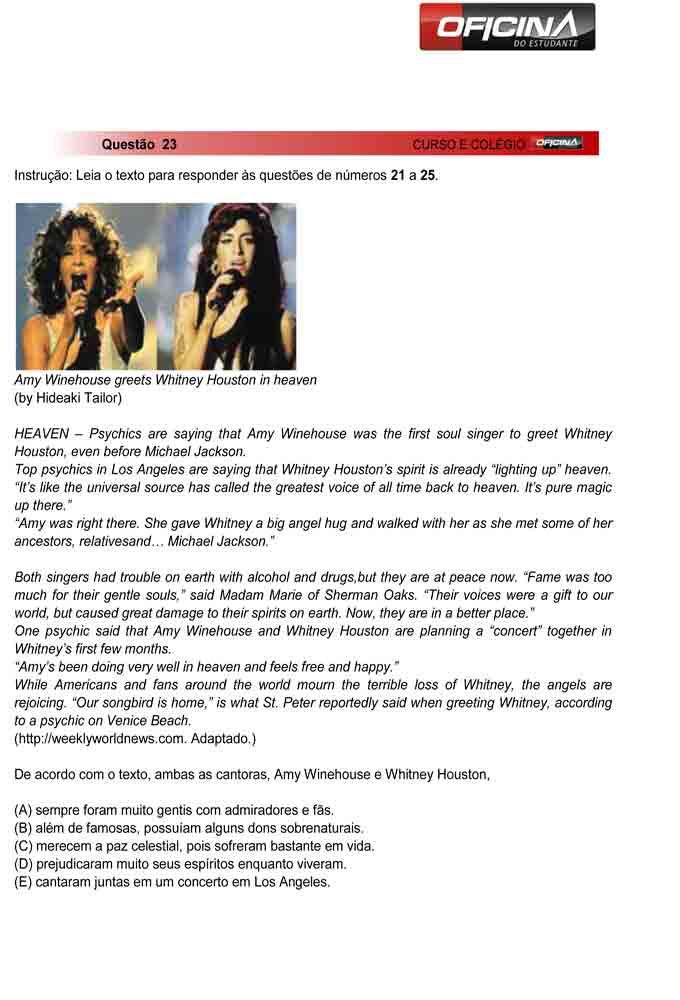 Unesp meio de ano 2012: Quest&atilde;o 23 &ndash; Primeira fase