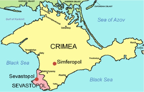 Mapa da Península da Crimeia