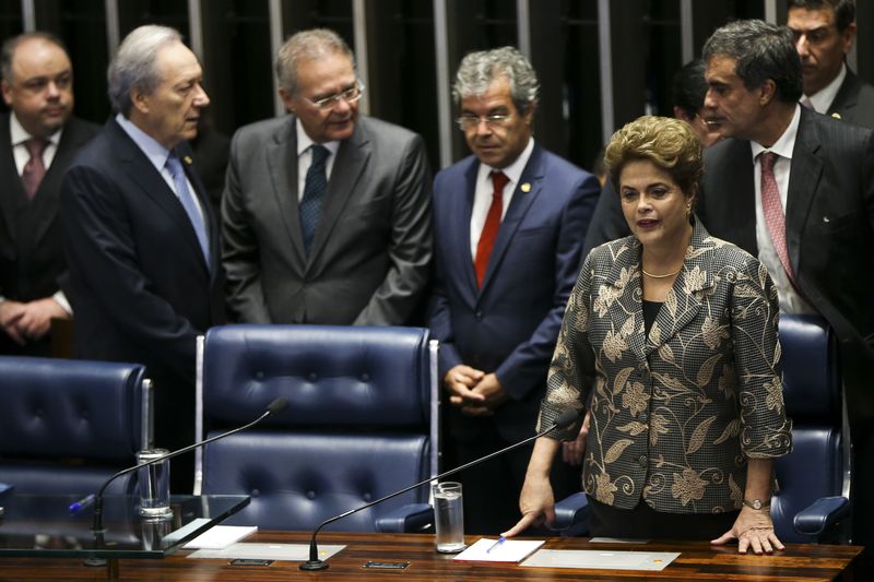 Dilma Rousseff faz sua defesa durante sessão de julgamento do impeachment no Senado ( Marcelo Camargo/Agência Brasil)
