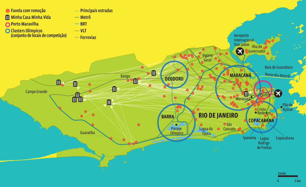 Mapa Rio de Janeiro - remoções