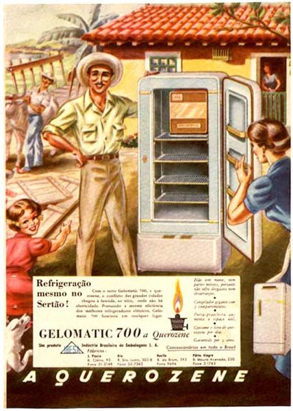 Propaganda da geladeira Gelomatic, veiculada em 1954 (Imagem: Wiki Commons)