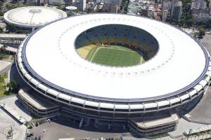 Rio de Janeiro, Brazil - December 28, 2013: Aerial Photo of famous Maracana Stadium from helicopter