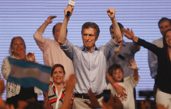 Mauricio Macri comemora o resultado das eleições na Argentina (foto: Mario Tama/Getty Images)