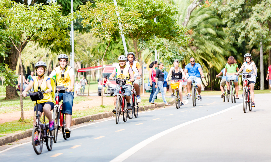 Ciclistas no Parque do Ibirapuera